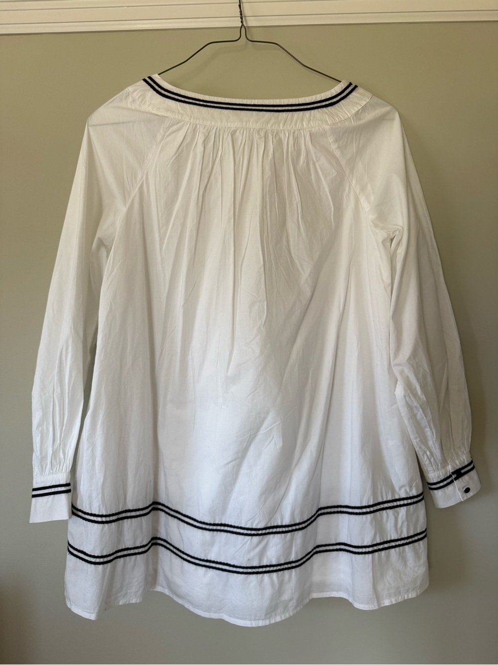 For Love And Lemons White Mini Sailor Dress with Black Trim - Picture 3 of 4